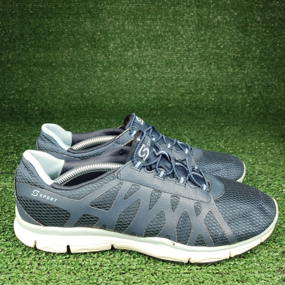 S Sport Sneakers Womens 8 Blue F190-2 Bungee Lace‎ Mesh Athletic Running Shoes